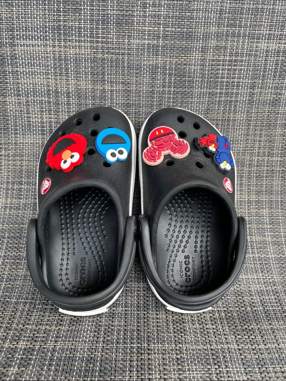 CROCS Kids Crocband Clogs Black/ White Slip-On Sandals Infant shoes Toddler 5